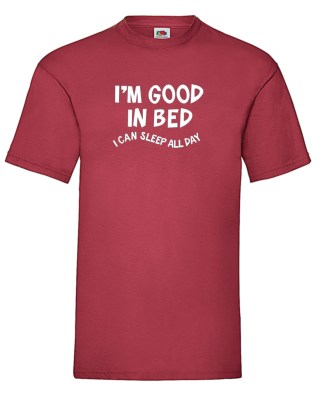 FRUIT OF THE LOOM T-shirt με στάμπα A7730 ΒΑΘΥ ΚΟΚΚΙΝΟ